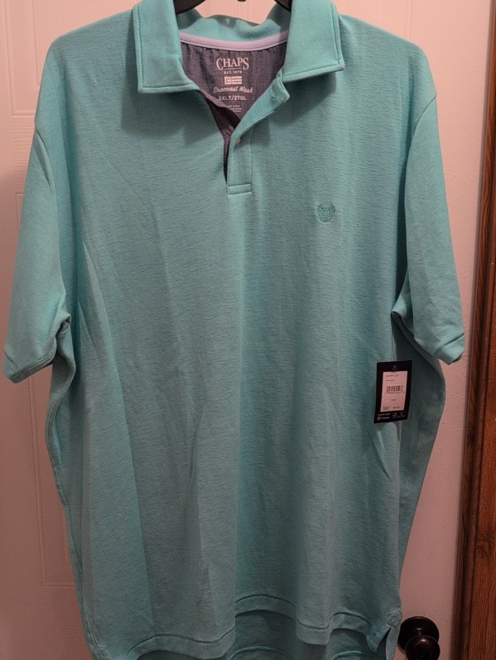 Chaps Men's Aqua/Turquoise Polo Shirt